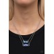 Double Bubble Burst Blue Necklace