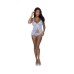 Magic Silk Ooh La Lace Babydoll & Split Crotch Panty Set Periwinkle L/xl