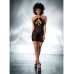Shadow Stripe Halter Underwire Babydoll & G-string Black Md