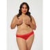 Holiday Stretch Satin Panty W/rhinestone Chain Back Red 1x/2x